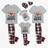 Family Matching Pajamas Exclusive Design My Spirit Animal Gray Short Long Pajamas Set