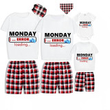 Family Matching Pajamas Exclusive Design Monday Error Loading White Short Pajamas Set