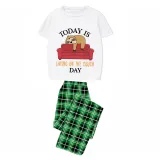 Family Matching Pajamas Exclusive Design Today Is Laying On The Couch Day Green Plaid Pants Pajamas Set
