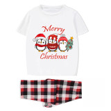 Christmas Matching Family Pajamas Merry Christmas Three Penguin White Short Pajamas Set