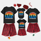 Family Matching Pajamas Exclusive Design Easily Distracted By Penguin Black And Red Plaid Pants Pajamas Set