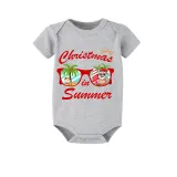Christmas Matching Family Pajamas Holiday Christmas Summer Short Gray Pajamas Set