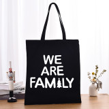 Christmas Eco Friendly Luminous We Are Family Handle Canvas Tote Bag