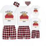 Family Matching Pajamas Exclusive Design Today Is Laying On The Couch Day White Short Pajamas Set