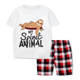 Family Matching Pajamas Exclusive Design My Spirit Animal White Short Pajamas Set