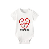 Family Matching Pajamas Exclusive Design Love Heart White Short Long Pajamas Set