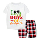 Family Matching Pajamas Exclusive Design Lazy Days Of Summer White Short Pajamas Set
