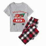 Christmas Matching Family Pajamas Merry Cristmas Y'll Gnomies Car Gray Short Pajamas Set