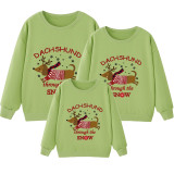 Family Matching Christmas Tops Exclusive Design Dachshund Through The Snow Family Christmas Sweatshirt