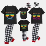Family Matching Pajamas Exclusive Design Pretty Cool Sunglasses Black Pajamas Set