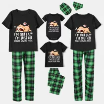 Family Matching Pajamas Exclusive Design I'm Not Lazy I'm Just On Power Saving Mode Black Pajamas Set