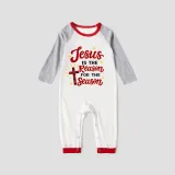 Christmas Matching Family Pajamas Jesus Is The Reason For The Season White Top Pajamas Set