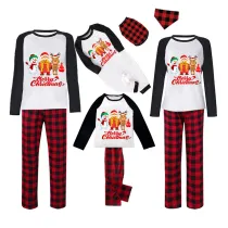 Christmas Matching Family Pajamas Merry Christmas Santa Gifts Green Plaids Pajamas Set
