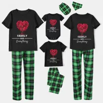 Family Matching Pajamas Exclusive Design Family Over Everthing Tree Black Pajamas Set