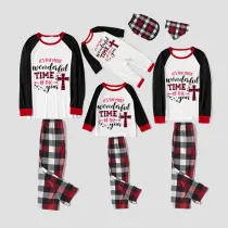 Christmas Matching Family Pajamas It's The Most Wonderful Time of The Year Crosses White Top Pajamas Set