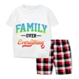 Family Matching Pajamas Exclusive Design Family Over Everthing White Short Pajamas Set