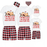 Family Matching Pajamas Exclusive Design I'm Not Lazy I'm Just On Power Saving Mode White Short Pajamas Set