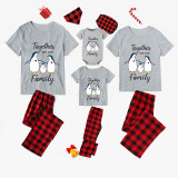 Family Matching Pajamas Exclusive Design Together We Are Family Penguin Gray Short Long Pajamas Set