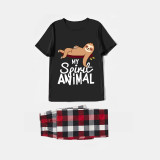 Family Matching Pajamas Exclusive Design My Spirit Animal Black Pajamas Set