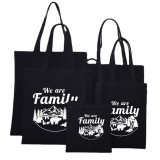 Christmas Eco Friendly 2023 We are Family Bear Handle Canvas Tote Bag