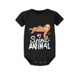Family Matching Pajamas Exclusive Design My Spirit Animal Black Pajamas Set
