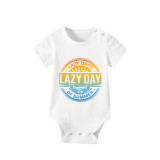 Family Matching Pajamas Exclusive Design Lazy Day Of Summer Blue Plaid Pants Pajamas Set