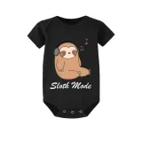 Family Matching Pajamas Exclusive Design Sloth Mode Black And Red Plaid Pants Pajamas Set