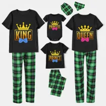 Family Matching Pajamas Exclusive Design King Prince Princess Queen Black Pajamas Set