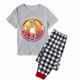 Family Matching Pajamas Exclusive Design 100% Lazy As Slow As Possible Gray Short Long Pajamas Set