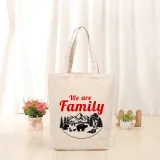Christmas Eco Friendly 2023 We are Family Bear Handle Canvas Tote Bag