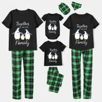 Family Matching Pajamas Exclusive Design Together We Are Family Penguin Black Pajamas Set