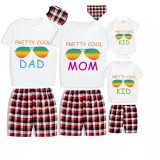 Family Matching Pajamas Exclusive Design Pretty Cool Sunglasses White Short Pajamas Set