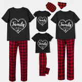 Family Matching Pajamas Exclusive Design Side By Side Or Miles Apart Family Will Always Be Connected By Heart Black And Red Plaid Pants Pajamas Set