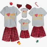 Family Matching Pajamas Exclusive Design I Love My Family White Short Pajamas Set