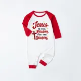 Christmas Matching Family Pajamas Jesus Is The Reason For The Season White Top Pajamas Set