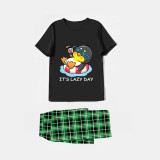 Family Matching Pajamas Exclusive Design It's Lazy Day Black Pajamas Set