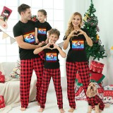 Family Matching Pajamas Exclusive Design I Believe I Can Fly Black And Red Plaid Pants Pajamas Set