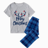 Christmas Matching Family Pajamas Merry Christmas Antler Short Pajamas Set