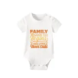 Family Matching Pajamas Exclusive Design Family Where Life Begins And Love Never Ends White Short Pajamas Set