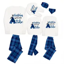 Christmas Matching Family Pajamas Christmas with My Tube Blue Plaids Pajamas Set