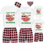 Family Matching Pajamas Exclusive Design Lazy Days Of Summer White Short Pajamas Set