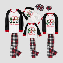 Christmas Matching Family Pajamas HO HO HO Merry Christmas Gnomies Plaids Pants Pajamas Set