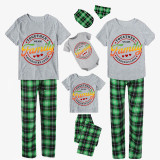 Family Matching Pajamas Exclusive Design Together We Are Family Bonded By Love Green Plaid Pants Pajamas Set