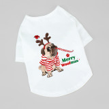 Christmas Design Bulldogs Merry Christmas Dog Cloth with Scarf