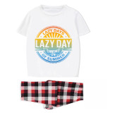 Family Matching Pajamas Exclusive Design Lazy Day Of Summer White Short Long Pajamas Set