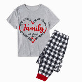 Family Matching Pajamas Exclusive Design Side By Side Or Miles Apart Family Will Always Be Connected By Heart Gray Short Long Pajamas Set