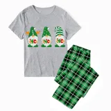 Christmas Matching Family Pajamas HO HO HO Gnomies Gray Short Pajamas Set