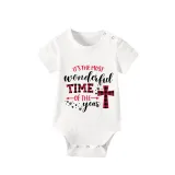 Christmas Matching Family Pajamas It's The Most Wonderful Time of The Year Crosses Gray Short Pajamas Set