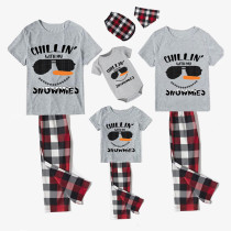 Christmas Matching Family Pajamas Chillin with My Snowmies Gray Short Pajamas Set