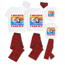 Family Matching Pajamas Exclusive Design I Believe I Can Fly White Short Long Pajamas Set